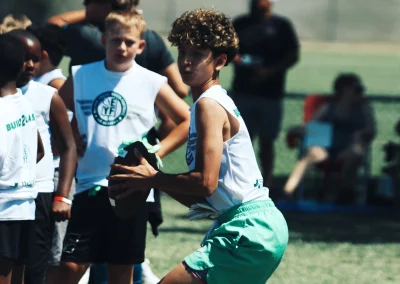 Built 2 Last Sports: Football player getting ready to throw the football.