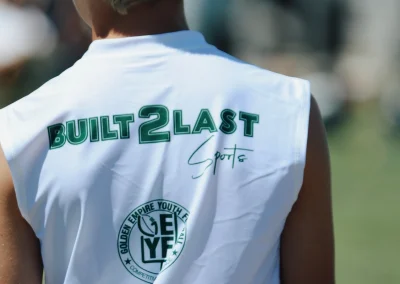 Built 2 Last Sports: Football players back jersey.